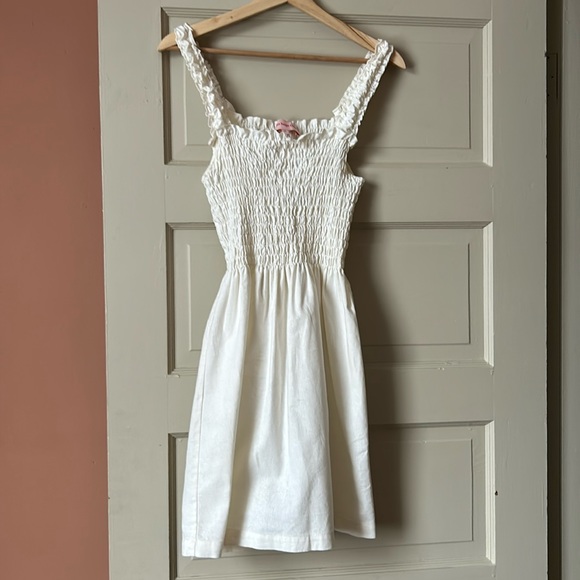 [sold] Lisa Says Gah Tammy Linen Smocked Top Dress in Oatmilk (Cream) - Small - Picture 4 of 11